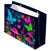 フェアリーコア – 蝶の花とキノコ ラージペーパーバッグ (正面アングル)