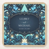 フェアリーコア Save the Date おとぎ話 グローアップ フェアリー スクエアペーパーコースター (正面)