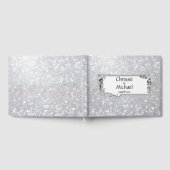 フェアリーシルバー結婚グリッター ゲストブック (全面)