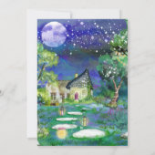 フェアリースランバーパーティーパジャマ誕生日招待状 招待状 (裏面)