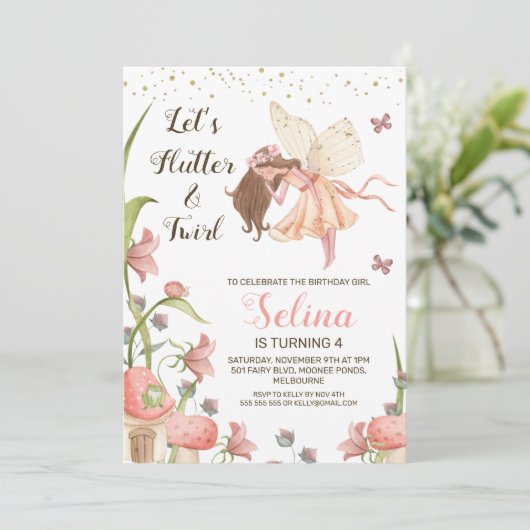 フェアリーズ誕生パーティーの招待 招待状 (スタンド正面)