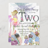 フェアリーセカンド誕生日招待状 招待状 (正面/裏面)