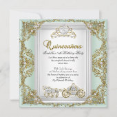フェアリータキンセアニェラ15誕生日ミントグリーン 招待状 (正面)