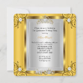 フェアリータキンセアニェラ15th誕生日イエロー金ゴールド 招待状 (裏面)