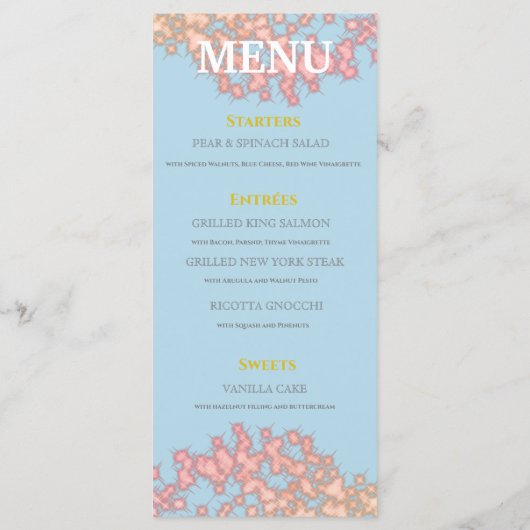 フェアリータプリンセスグリッターSweet sixteen メニュー (裏面)