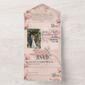 フェアリーターガーデンバラ赤面結婚式招待状 オールインワン招待状 (内側)