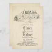 フェアリータールオールドキャッスルヴィンテージ婚約パーティ 招待状 (正面/裏面)