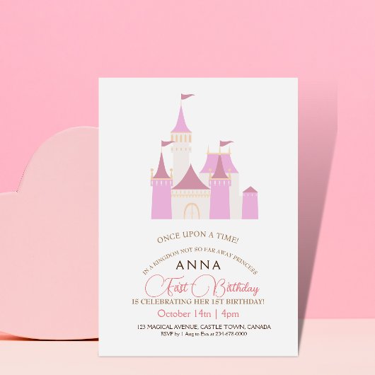 フェアリータールカステルプリンセスファーストバースデーパーティー 招待状