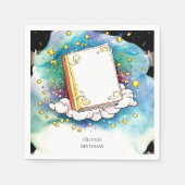 フェアリータールパステルストーリーブック誕生日 スタンダードカクテルナプキン (正面)