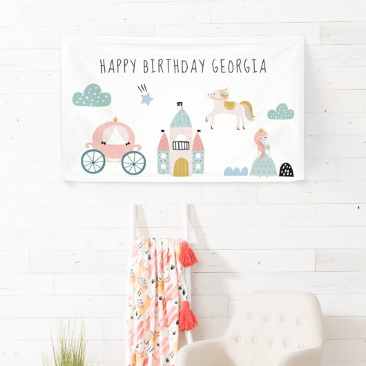 フェアリータールプリンセスバースデーパーティーウェルカム 横断幕 (インサイチュ)