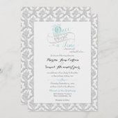 フェアリータールワンプアタイムダマスクターコイズ 招待状 (正面/裏面)