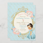 フェアリータール王室のプリンセス赤面金ゴールドアクアガール 招待状 (正面/裏面)