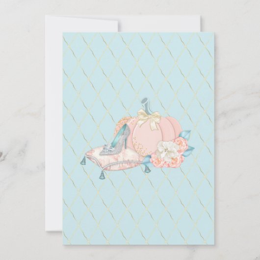 フェアリーター王室のルプリンセスピンクアクアガールエスニック 招待状 (裏面)