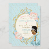 フェアリーター王室のルプリンセスピンクアクアガールエスニック 招待状 (正面/裏面)