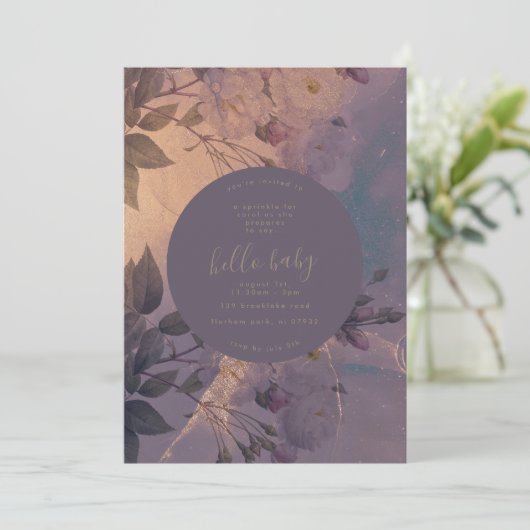 フェアリーダストフローラシェード |ベビーの開花 |エレガント | 招待状 (スタンド正面)