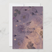 フェアリーダストフローラシェード |ベビーの開花 |エレガント | 招待状 (裏面)