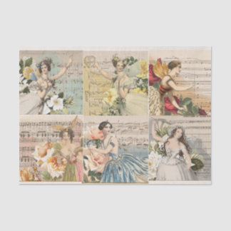フェアリーダンサーコラージシートミュージックデカップティッシュ 薄葉紙