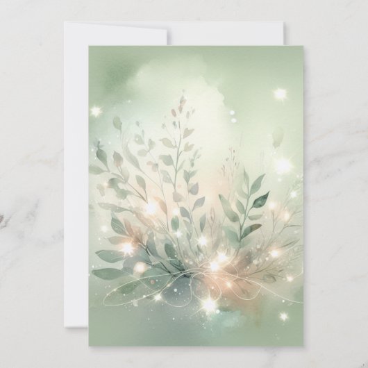 フェアリーティーカップワイルドフラワーキノコ赤ちゃん女の子シャワー 招待状 (裏面)