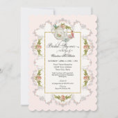 フェアリーティーパーティーティーポットnカップブライダルシャワー 招待状 (正面)