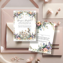 フェアリーティーパーティーフローラガーデン女の子ベビーシャワー エンクロージャーカード