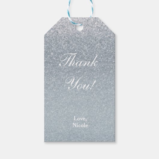 フェアリーテリーシルバーグリッタースパークルパーティーフェイスグラム ギフトタグ (正面)