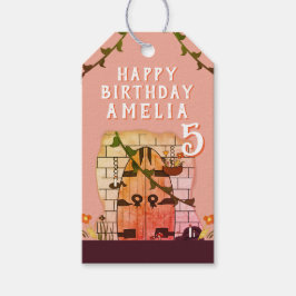 フェアリーテリードアフラワースケッチガールハッピーバースデー ギフトタグ