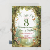 フェアリーテリーフォレスト子供の誕生日パーティの招待状 招待状 (正面/裏面)