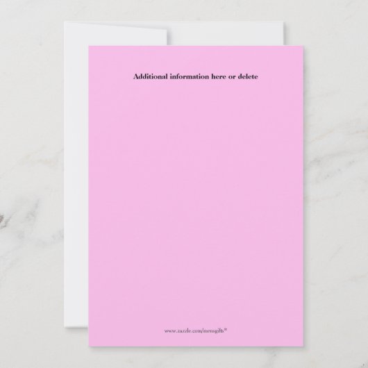 フェアリーテーマの眠りパーティー女の子ピンク 招待状 (裏面)