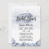 フェアリーテールミスティレイクヴィンテージフローラブライダルシャワー 招待状 (正面)