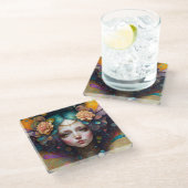 フェアリートリップ（幻覚体験）のようなファンタジーアート ガラスコースター (アングル)