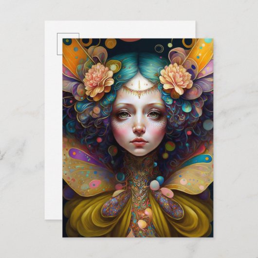 フェアリートリップ（幻覚体験）のようなファンタジーアート ポストカード (正面/裏面)