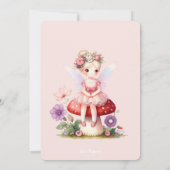 フェアリードアブロンドヘアフェアリー最初の誕生日パーティー 招待状 (裏面)