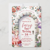 フェアリードアブロンドヘアフェアリー最初の誕生日パーティー 招待状 (正面)