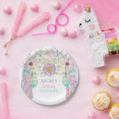 フェアリードリームキャッチャーBoho羽の結晶 ペーパープレート (パーティー)