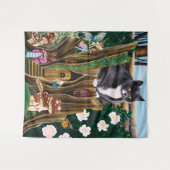 フェアリーハウスガーデンキャット タペストリー (正面(横))