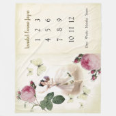 フェアリーバレリーナベビー1年目のマイルストーンブランケット  フリースブランケット (正面)