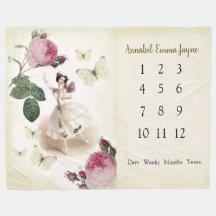 フェアリーバレリーナベビー1年目のマイルストーンブランケット 