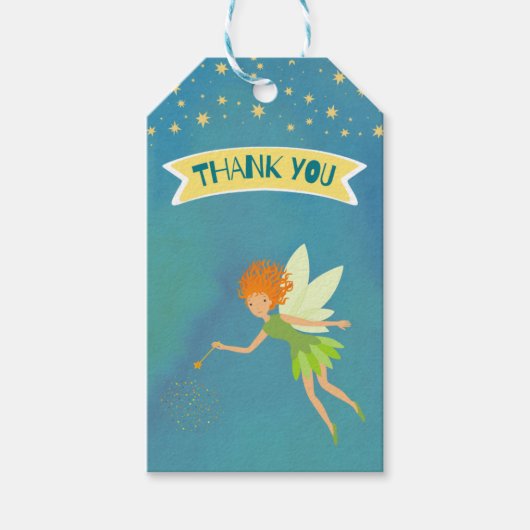 フェアリーバースデーパーティーメッセージカード ギフトタグ (正面)