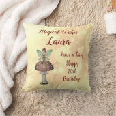 フェアリーパーソナライズされたデザインハッピーセブン誕生日 クッション (ブランケット)