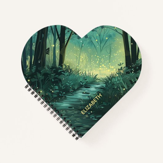 フェアリーパーソナライズされたパーソナライズされたライトフォレスト ノートブック (正面)