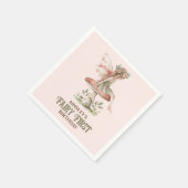 フェアリーパーソナライズされたファースト・ピンク1歳の誕生日パーティー スタンダードカクテルナプキン (角)