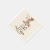 フェアリーパーソナライズされたファースト・ピンク1歳の誕生日パーティー スタンダードカクテルナプキン (角)