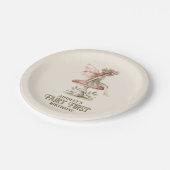 フェアリーパーソナライズされたファースト・ピンク1歳の誕生日パーティー ペーパープレート (アングル)