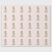 フェアリーパーソナライズされたファースト・ピンク1歳の誕生日パーティー ラッピングペーパー (フラット)