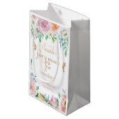 フェアリーパーティーの好意バッグ誕生日またはベビーシャワー スモールペーパーバッグ (正面アングル)