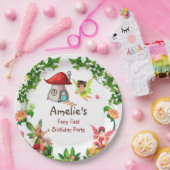 フェアリーパーティーエンチャントガーデン魔法フェアリー誕生日 ペーパープレート (パーティー)