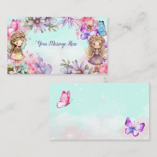 フェアリーパーティーガーデンフェアリー誕生日エンクロージャカード エンクロージャーカード (正面/裏面)