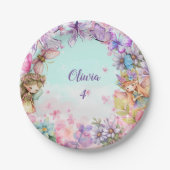 フェアリーパーティーガーデンフェアリー誕生日 ペーパープレート (正面)