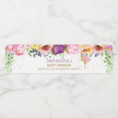 フェアリーパープルピンクフローラベビーシャワー誕生日 ペットボトルラベル (シングルラベル)