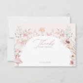 フェアリーピンクフローラガールズ誕生日 サンキューカード (正面)